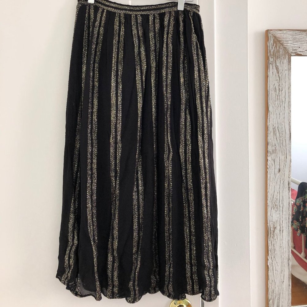 Free People Black and Gold Skirt Size S